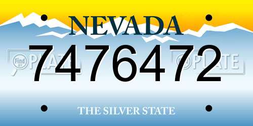 7476472 Nevada License Plate