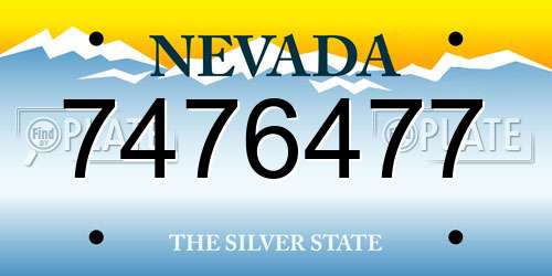 7476477 Nevada License Plate