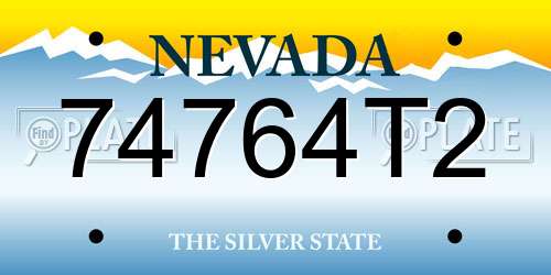 74764T2 Nevada License Plate