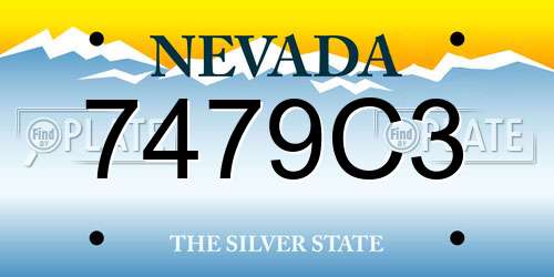 7479C3 Nevada License Plate