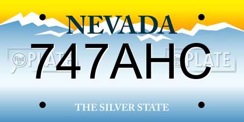 747AHC Nevada License Plate