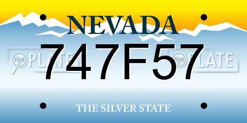 747F57 Nevada License Plate