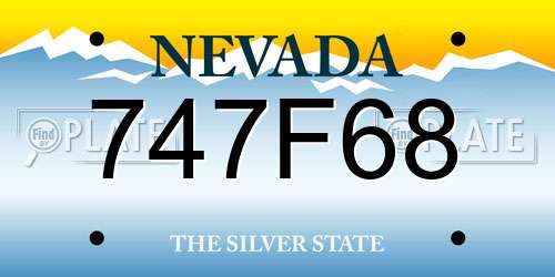 747F68 Nevada License Plate