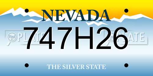 747H26 Nevada License Plate