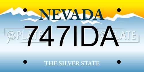747IDA Nevada License Plate