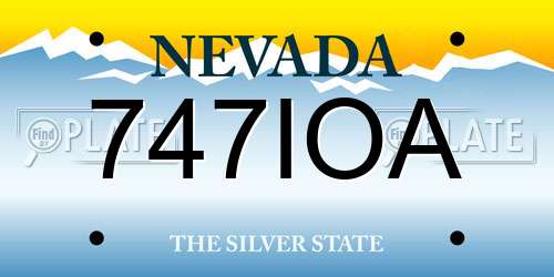 747IOA Nevada License Plate