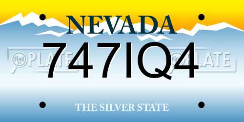747IQ4 Nevada License Plate