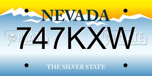 747KXW Nevada License Plate