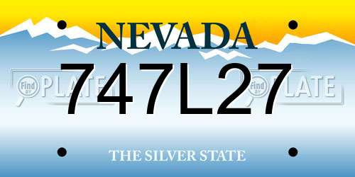 747L27 Nevada License Plate