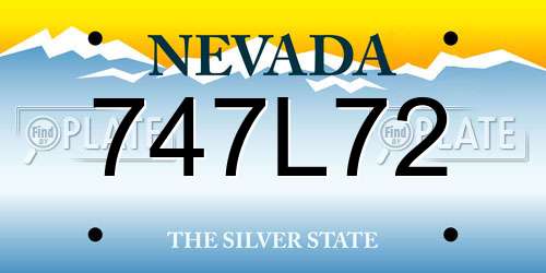 747L72 Nevada License Plate