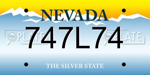 747L74 Nevada License Plate