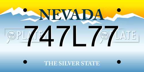 747L77 Nevada License Plate