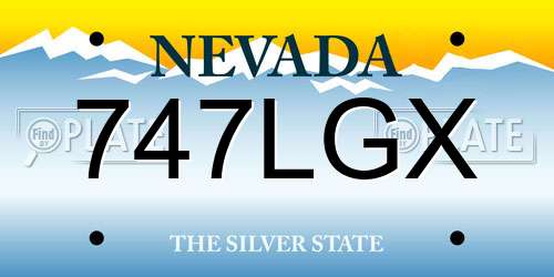 747LGX Nevada License Plate