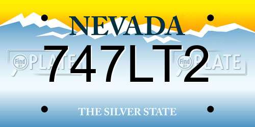 747LT2 Nevada License Plate