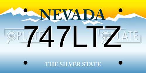 747LTZ Nevada License Plate