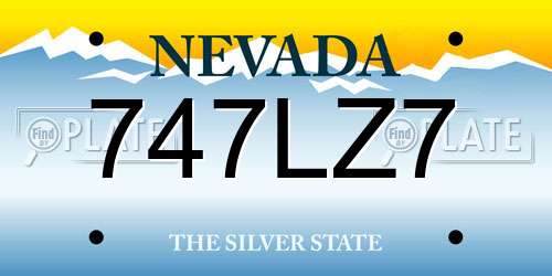 747LZ7 Nevada License Plate