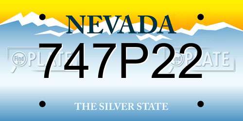 747P22 Nevada License Plate