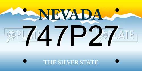 747P27 Nevada License Plate
