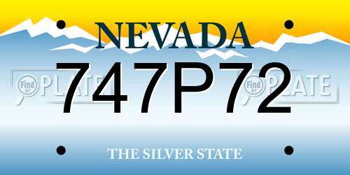 747P72 Nevada License Plate