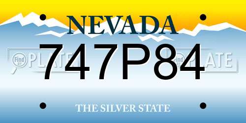 747P84 Nevada License Plate