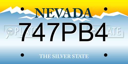747PB4 Nevada License Plate