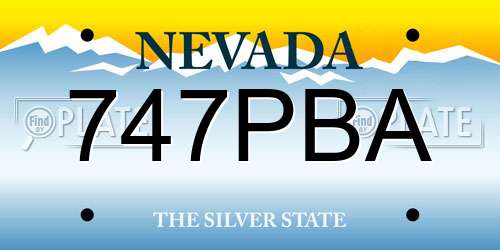 747PBA Nevada License Plate