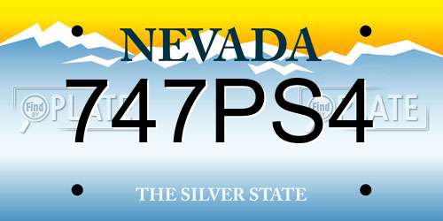 747PS4 Nevada License Plate