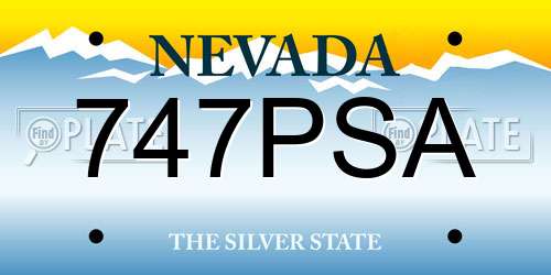 747PSA Nevada License Plate