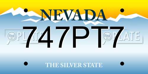 747PT7 Nevada License Plate