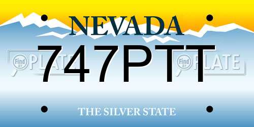 747PTT Nevada License Plate