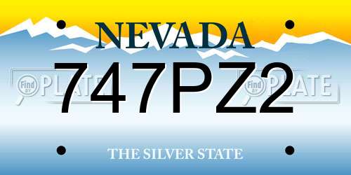747PZ2 Nevada License Plate