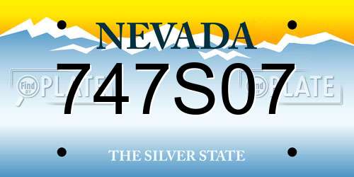 747S07 Nevada License Plate