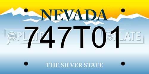 747T01 Nevada License Plate