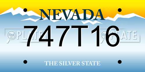 747T16 Nevada License Plate