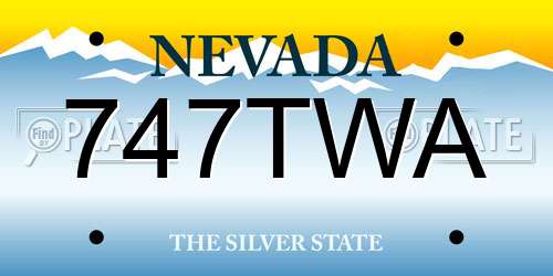 747TWA Nevada License Plate
