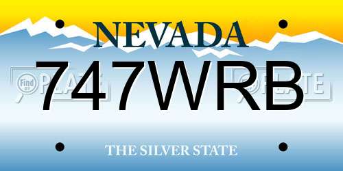 747WRB Nevada License Plate