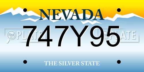 747Y95 Nevada License Plate