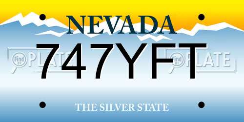 747YFT Nevada License Plate