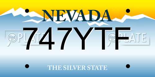 747YTF Nevada License Plate