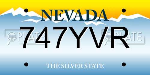 747YVR Nevada License Plate