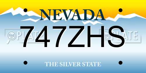747ZHS Nevada License Plate