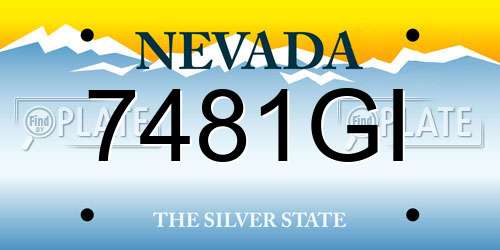 7481GI Nevada License Plate