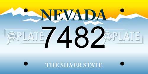 7482 Nevada License Plate