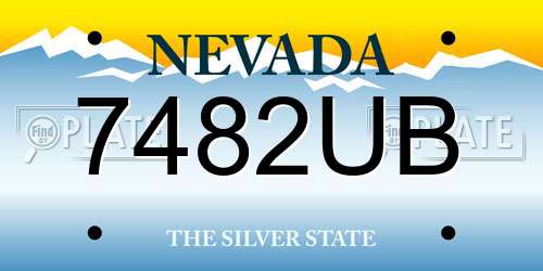 7482UB Nevada License Plate