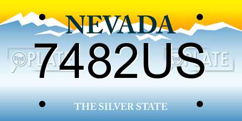 7482US Nevada License Plate