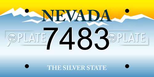 7483 Nevada License Plate