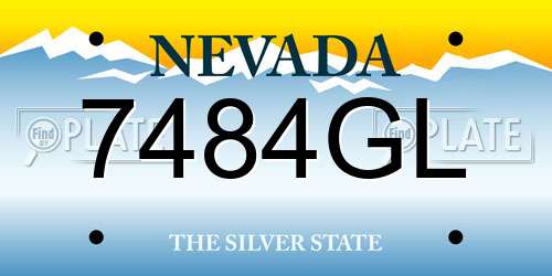 7484GL Nevada License Plate