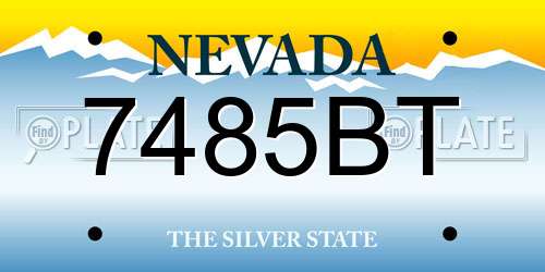 7485BT Nevada License Plate