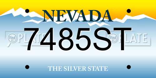 7485ST Nevada License Plate