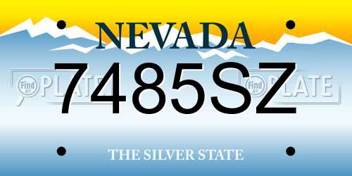 7485SZ Nevada License Plate